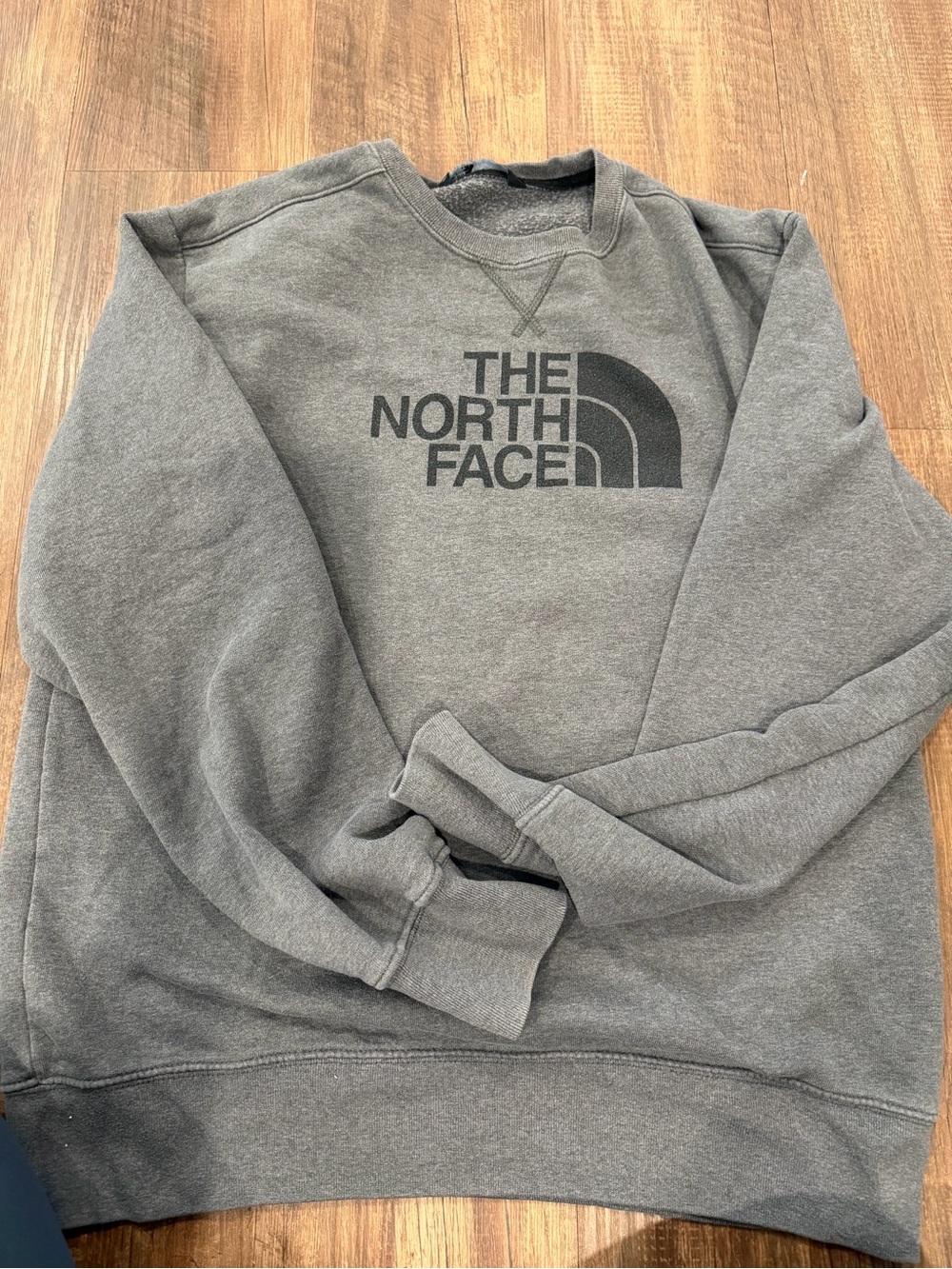 The North Face Men's Crewneck Sweatshirt - Charcoal Gray with Black Logo